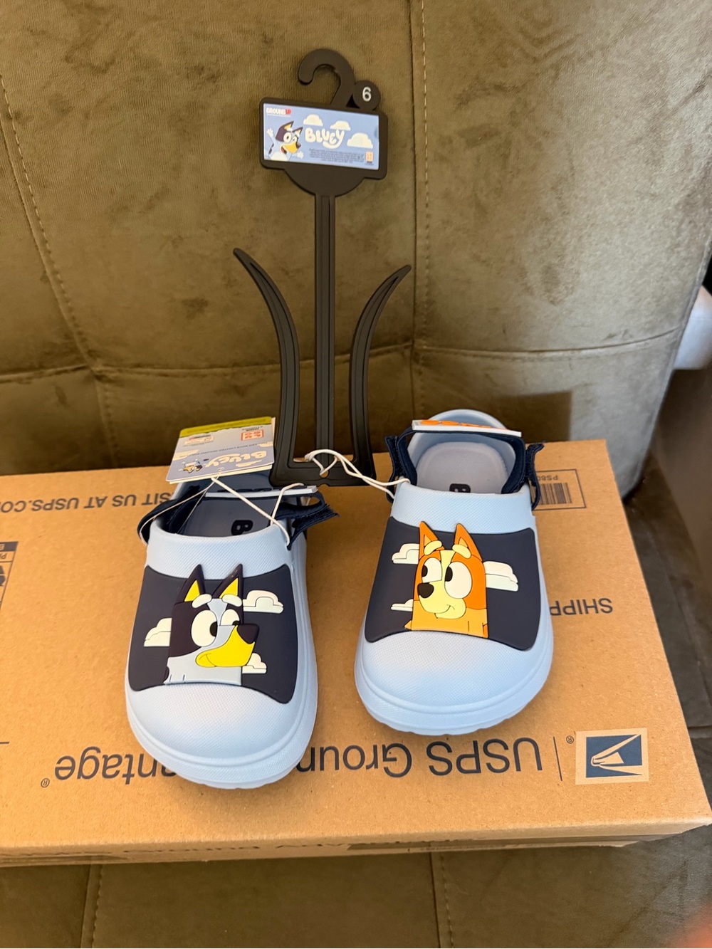 Bluey Blue Kids Slip-On Shoes with Cartoon Characters